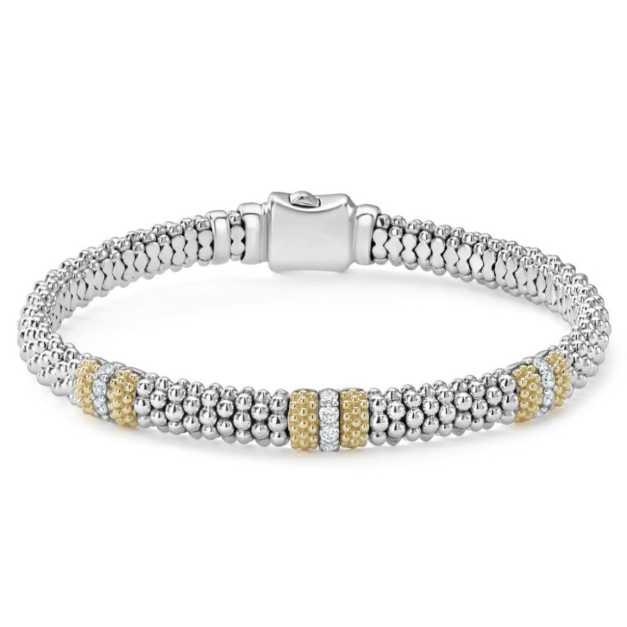 Jewelry Lagos | Lagos Caviar Lux Three Station Diamond Bracelet