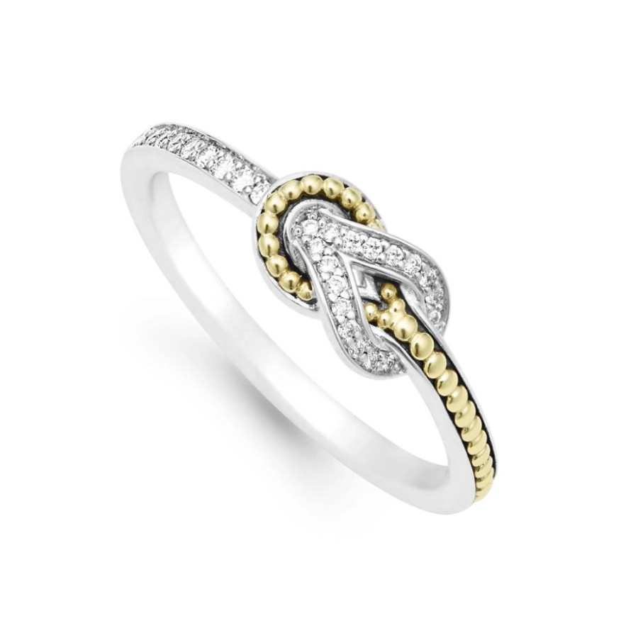 Jewelry Lagos | Lagos Newport Petite Two Tone Knot Diamond Ring