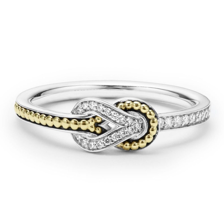 Jewelry Lagos | Lagos Newport Petite Two Tone Knot Diamond Ring