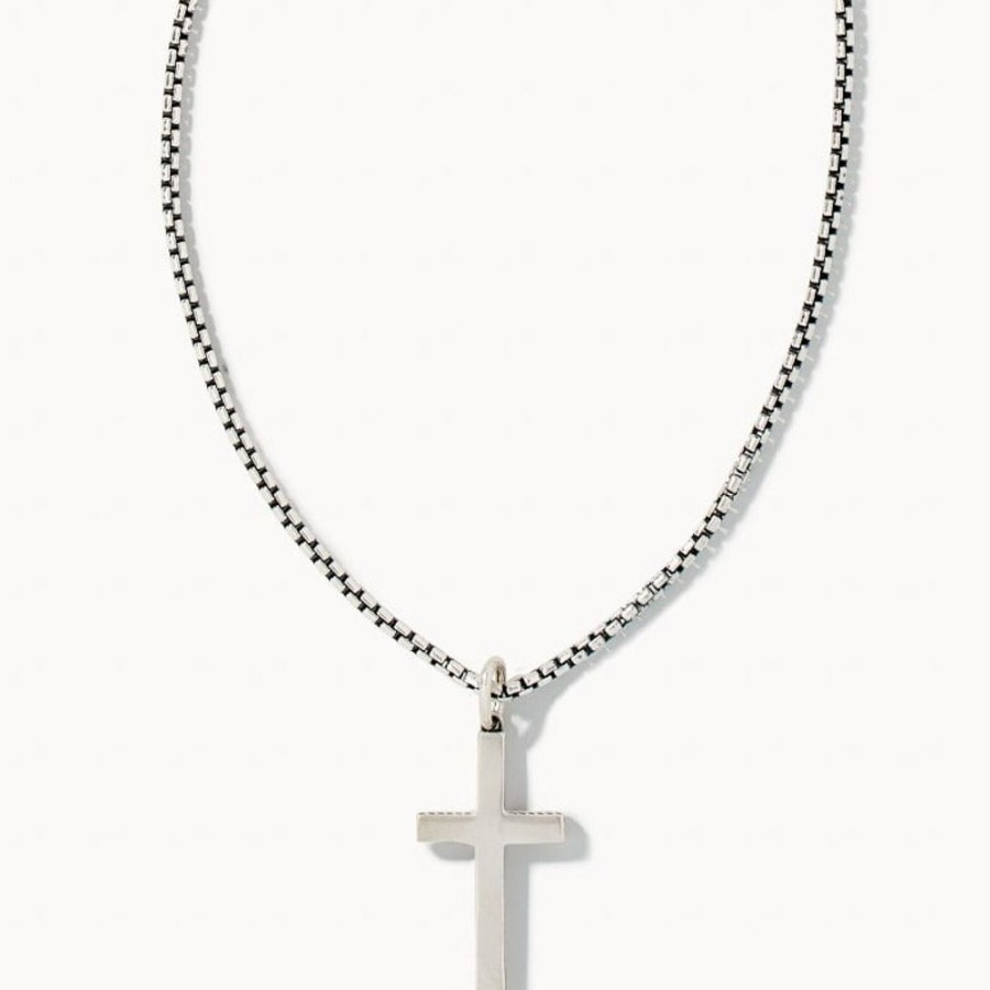 Gifts Kendra Scott | Scott Bros. Cross Necklace In Oxidized Sterling Silver