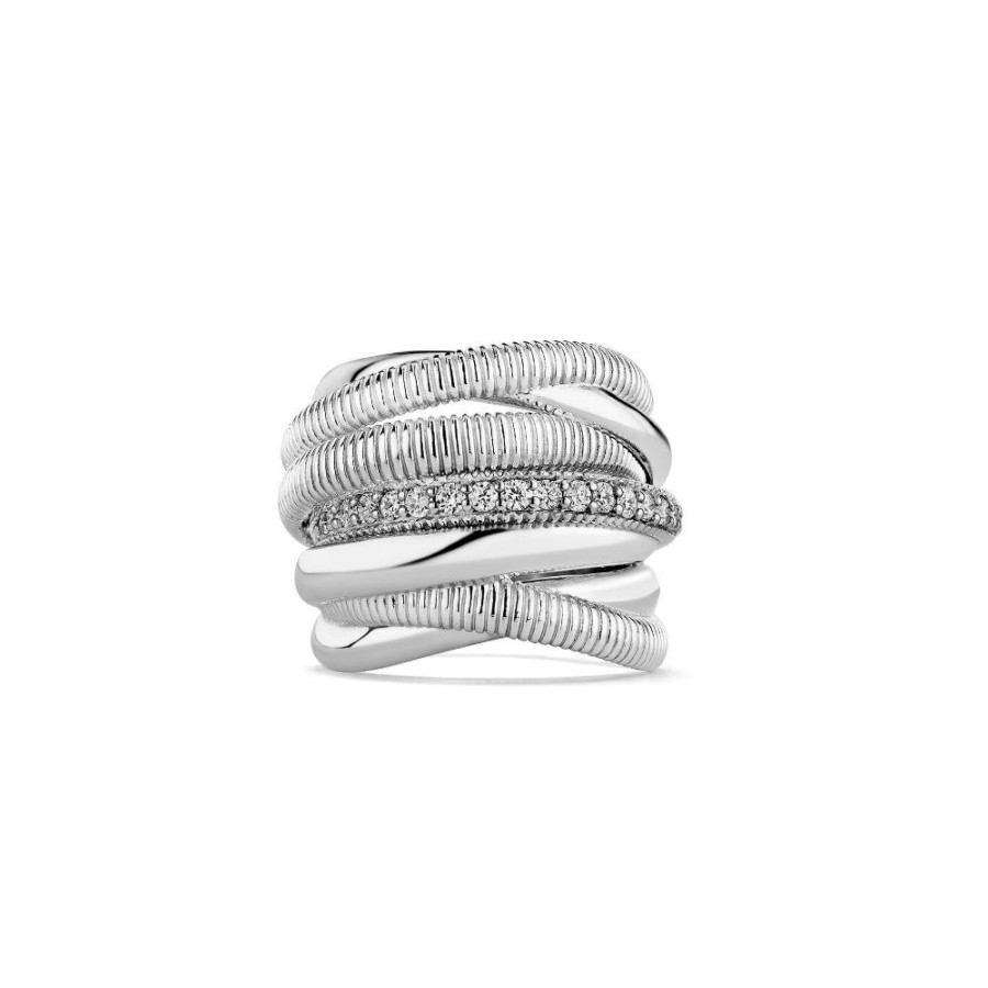 Jewelry Judith Ripka | Judith Ripka Eternity Highway Seven Band Ring With Diamonds