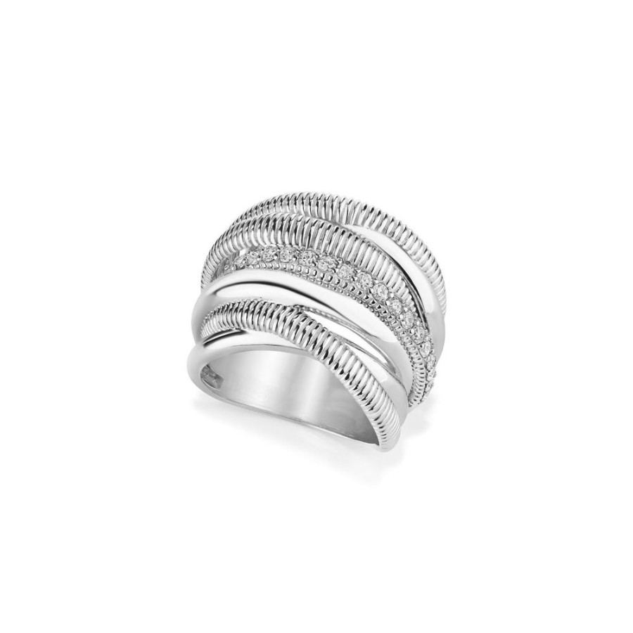 Jewelry Judith Ripka | Judith Ripka Eternity Highway Seven Band Ring With Diamonds