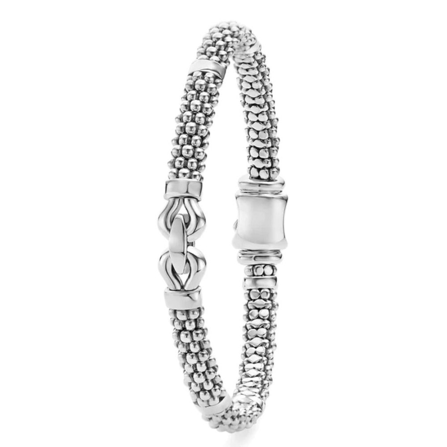 Jewelry Lagos | Lagos Derby Silver Caviar Buckle Bracelet