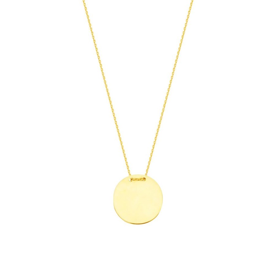 Jewelry Smyth Jewelers | 14K Engravable Round Disc Necklace 18"