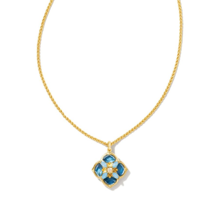 Jewelry Kendra Scott | Kendra Scott Dira Stone Gold Short Pendant Necklace