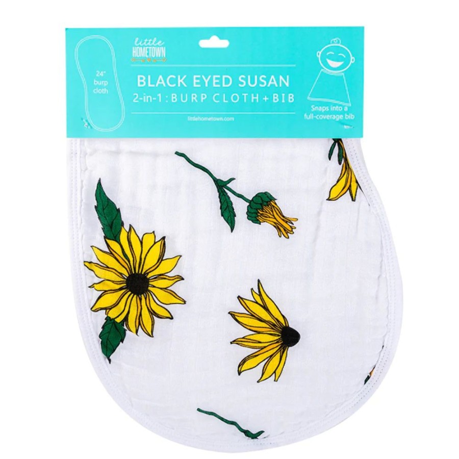 Gifts Little Hometown | Little Hometown Black Eyed Susan Baby Burp And Bib