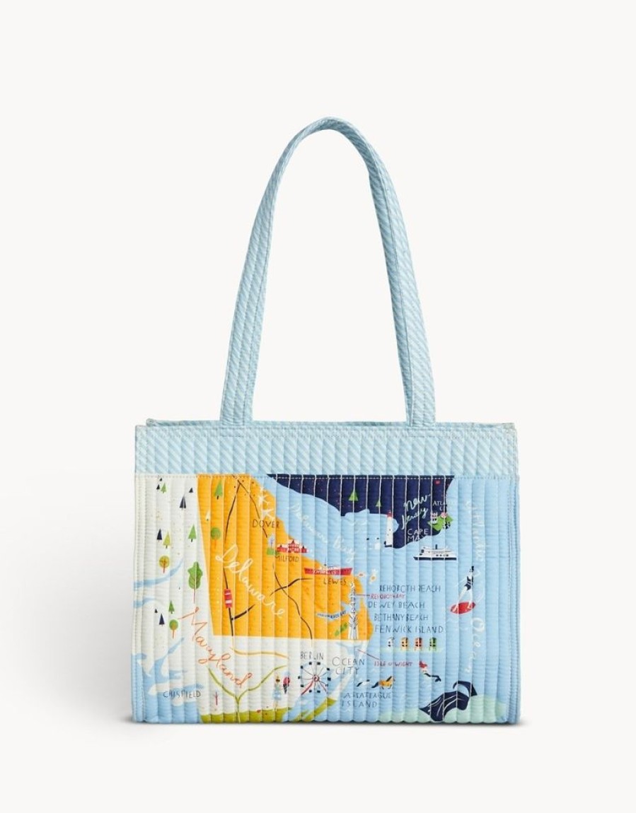 Gifts Spartina | Spartina Bay Dreams Quilted Zip Tote