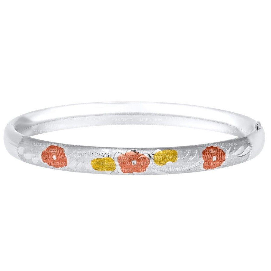 Jewelry Smyth Jewelers | Sterling Silver Floral Baby Bangle