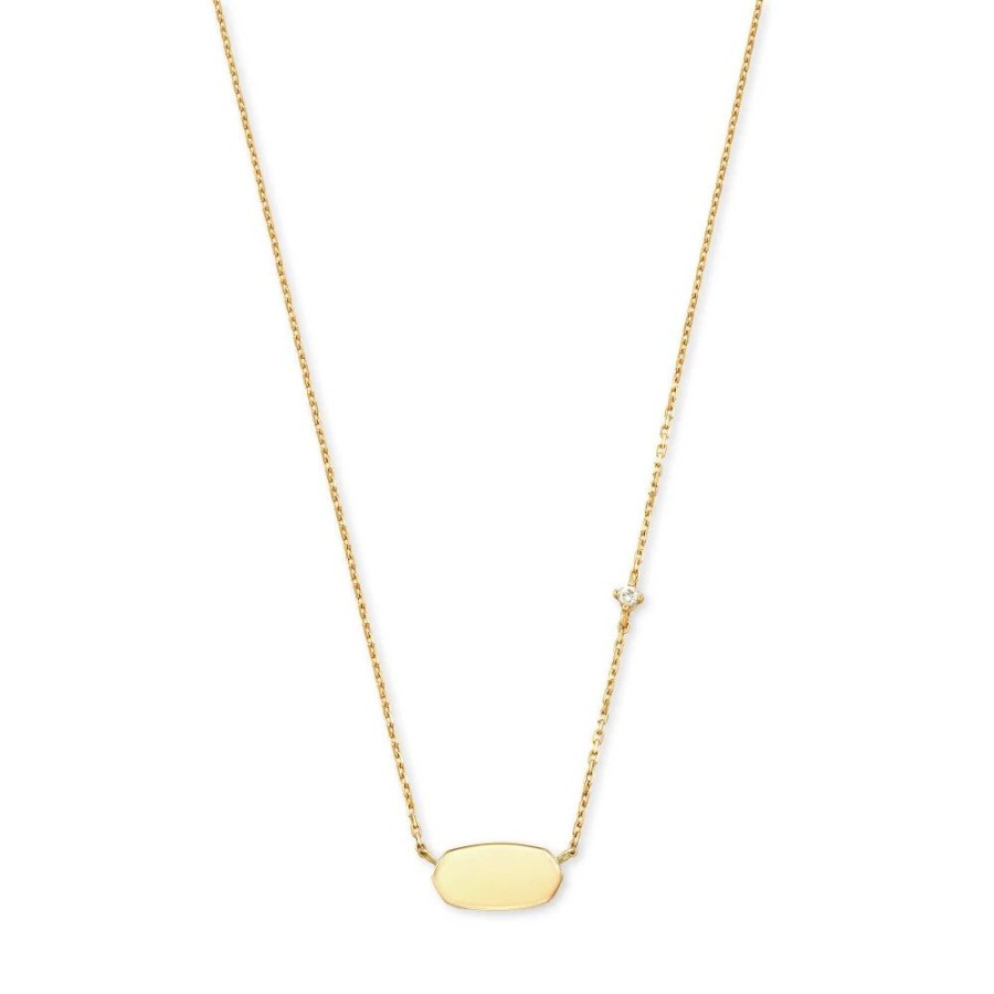 Jewelry Kendra Scott | Kendra Scott Fern 14K Pendant Necklace In White Diamond