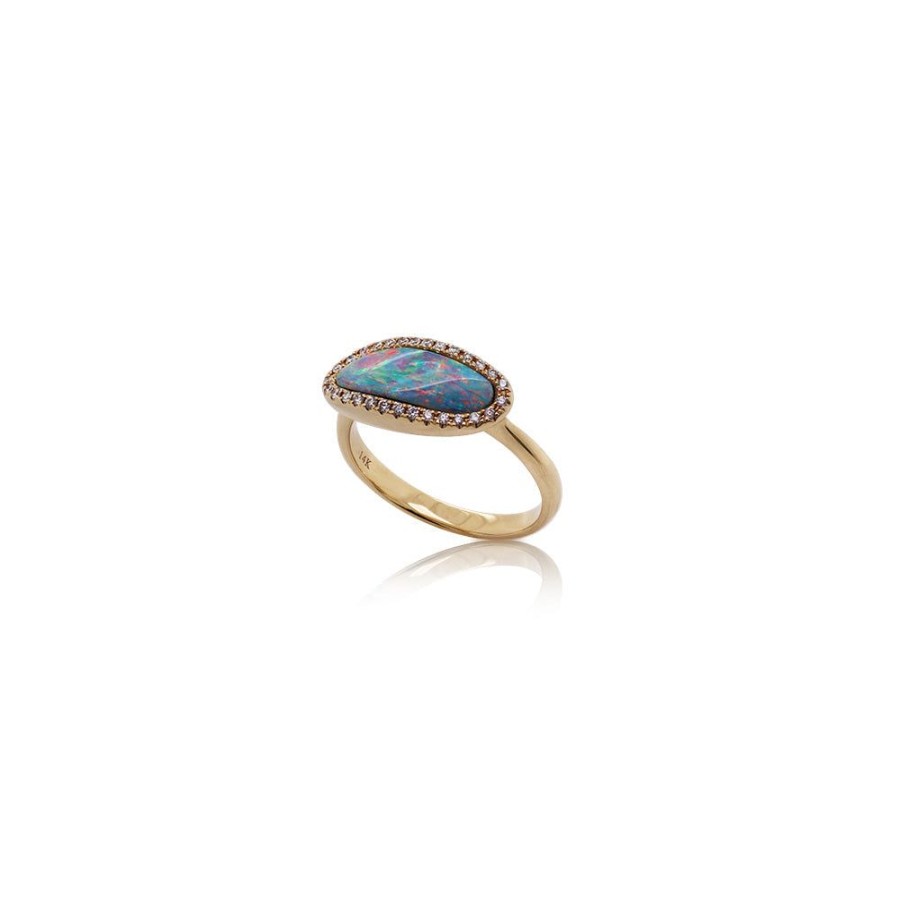 Jewelry Smyth Jewelers | 14K Yellow Gold Australian 13.5Mm Free Form Opal Ring