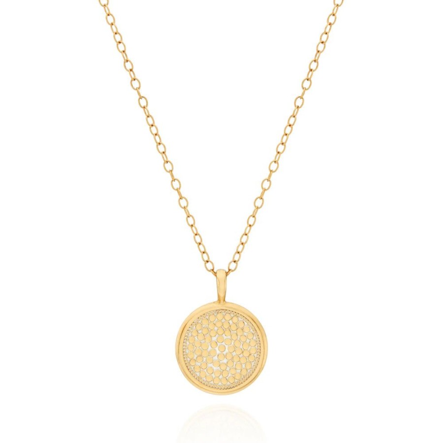 Jewelry Anna Beck | Anna Beck Classic Large Smooth Rim Circle Necklace