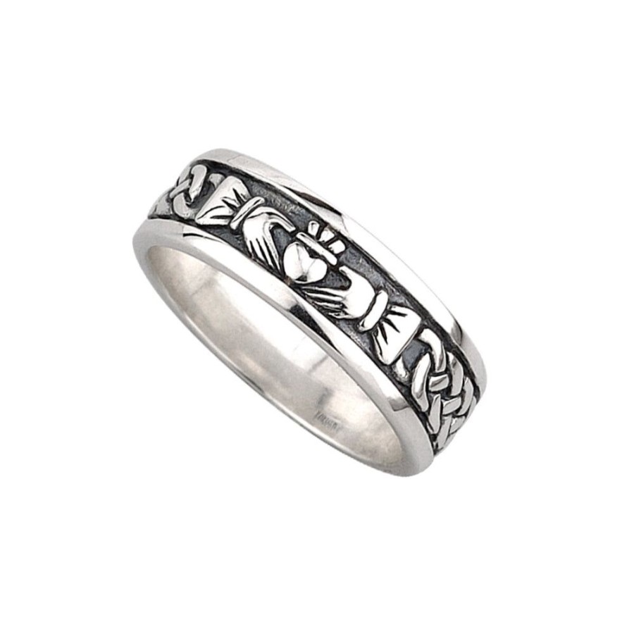 Jewelry Smyth Jewelers | Men'S Sterling Silver Oxidized Claddagh Band