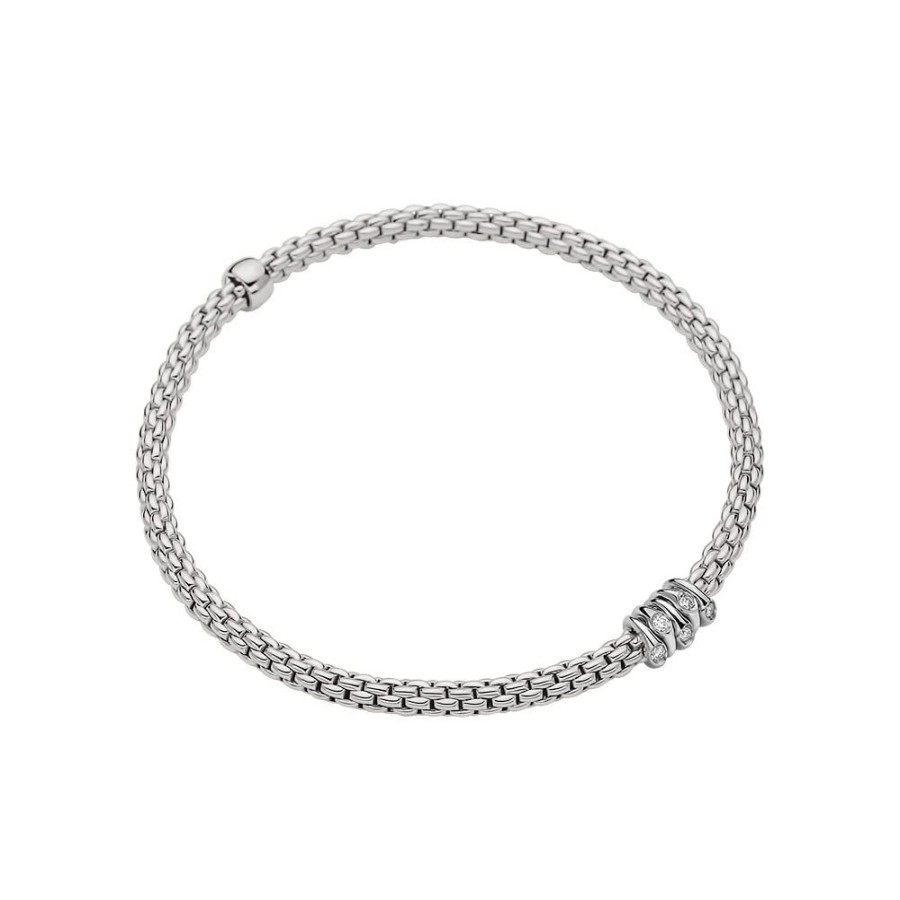 Jewelry Fope | Fope Prima Flex'It Diamond Station Bracelet