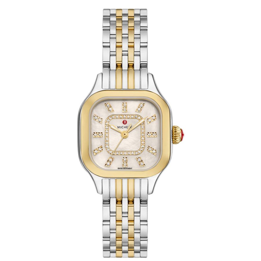 Timepieces Michele | Michele Meggie Two-Tone 18K Gold-Plated Diamond Dial Watch