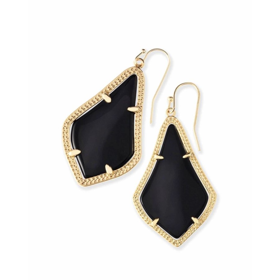 Jewelry Kendra Scott | Kendra Scott Alex Drop Earrings In Black Opaque Glass