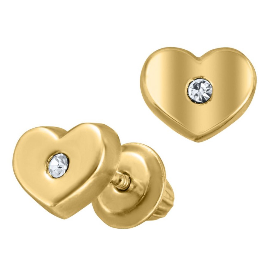 Jewelry Smyth Jewelers | Children'S 14K Gold Heart Earrings