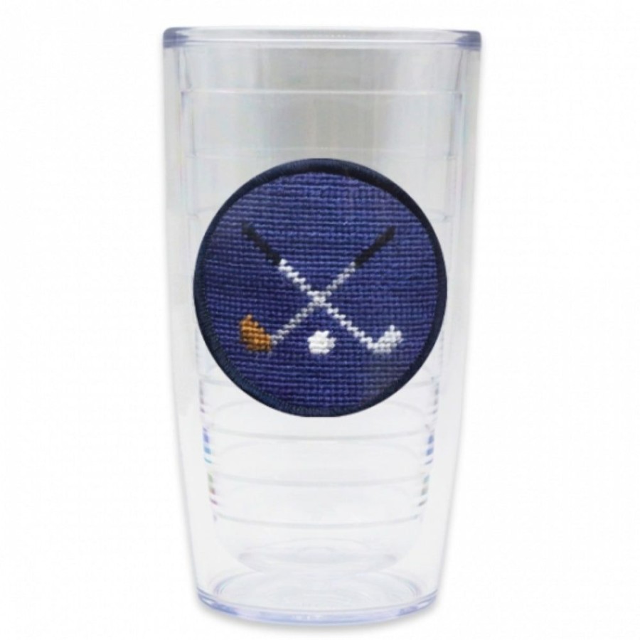 Gifts Smathers u0026 Branson | Smathers & Branson Crossed Clubs Needlepoint Tumbler