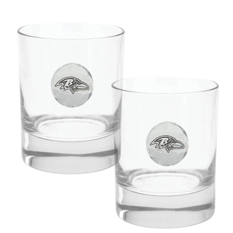 Gifts Smyth Jewelers | Baltimore Ravens Rocks Glass Set And Collector'S Box