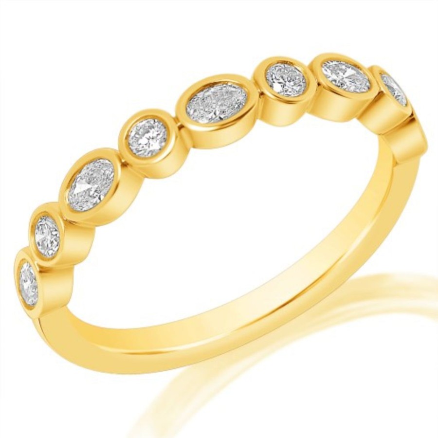 Jewelry Smyth Jewelers | 14K Oval And Round Alternating Bezel Band