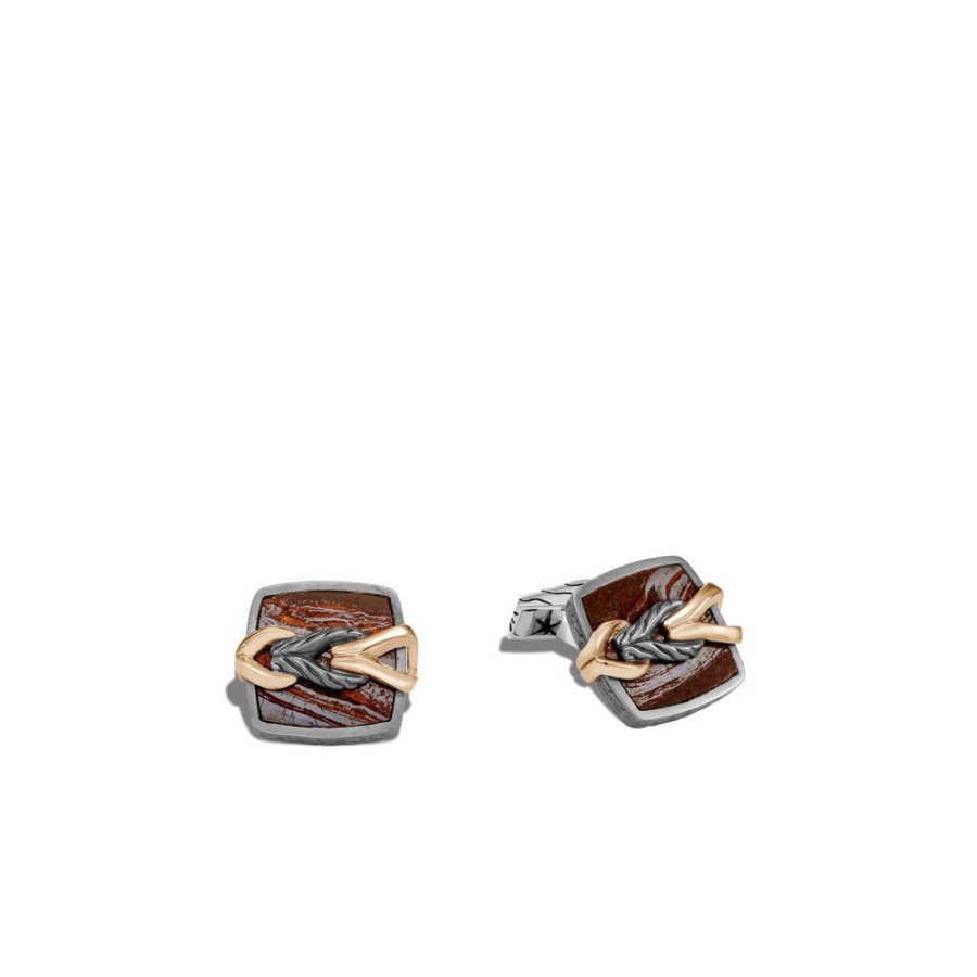 Jewelry John Hardy | John Hardy Asli Classic Chain Link Red Tiger Iron Cuff Links