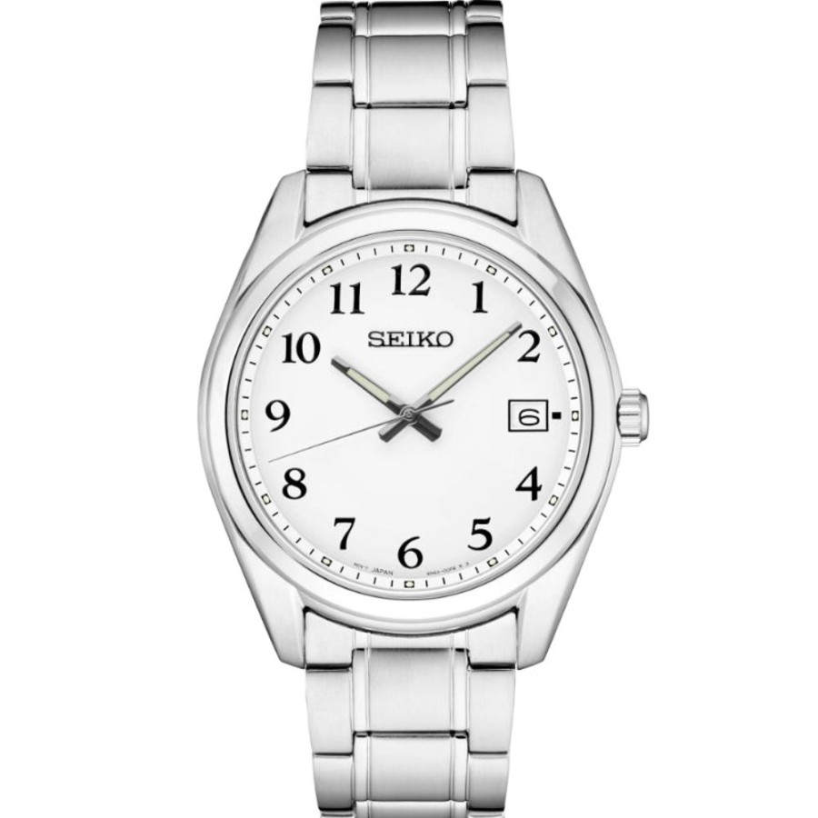 Gifts Seiko | Seiko Essentials Collection 40Mm White Dial Stainless Quartz Sur459