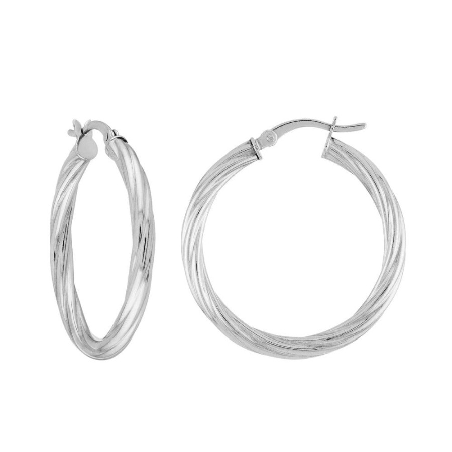 Jewelry Smyth Jewelers | Sterling Silver Twist Hoop Earrings