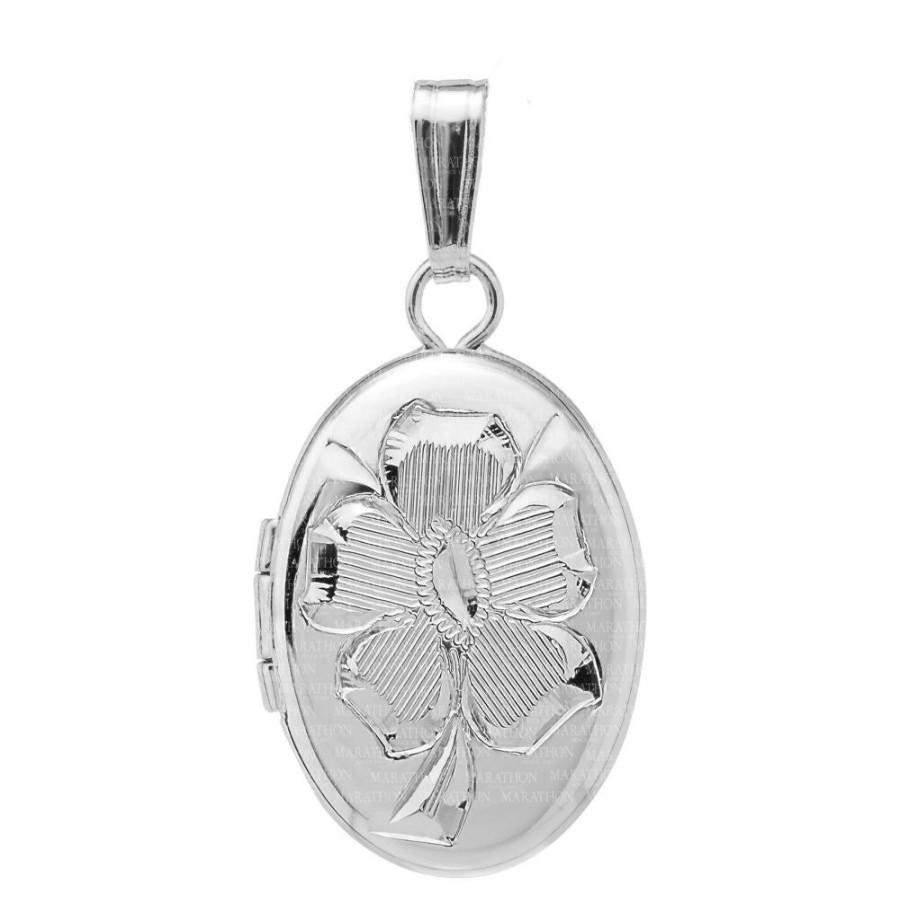 Jewelry Smyth Jewelers | Sterling Silver Children'S Oval Engraved Locket Necklace