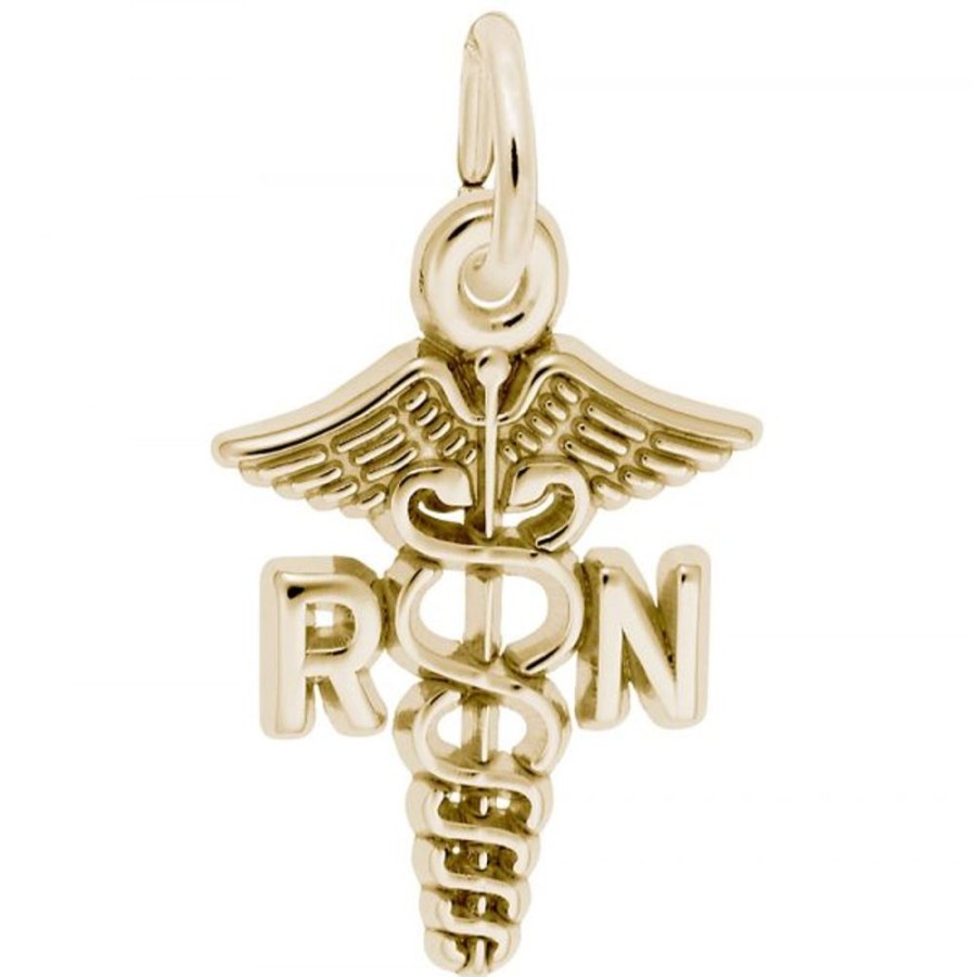 Jewelry Rembrandt | 14K Yellow Gold Rn Caduceus Charm