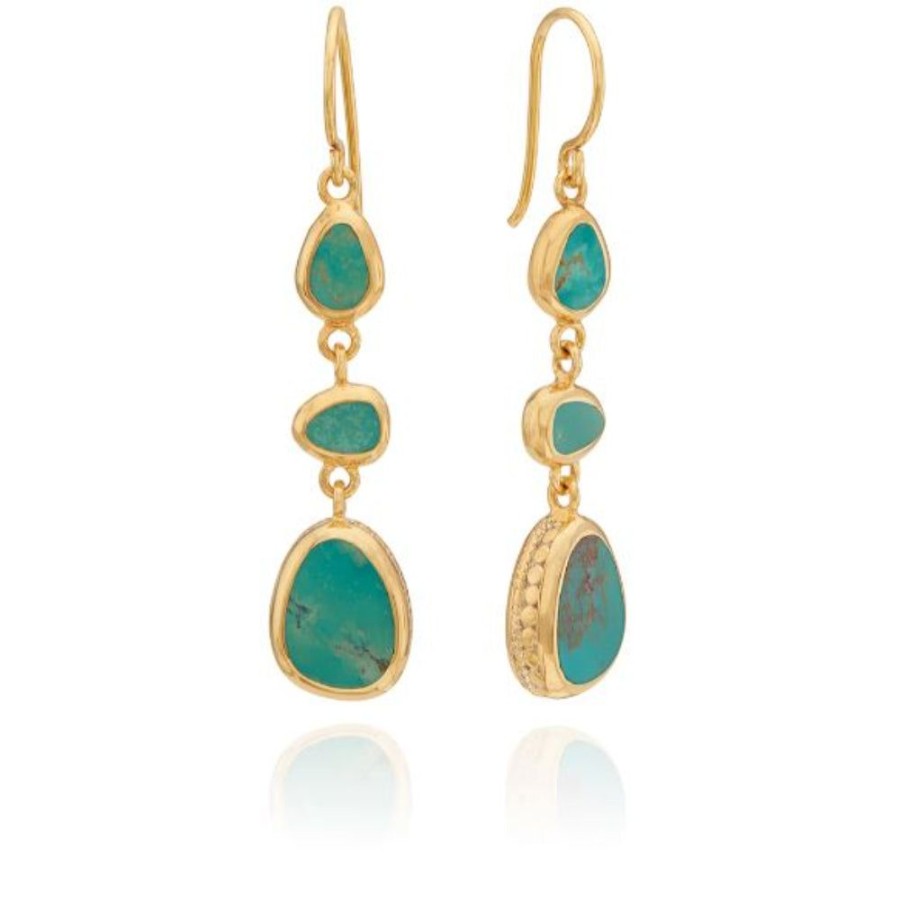 Jewelry Anna Beck | Anna Beck Turquoise Asymmetrical Triple Drop Earrings