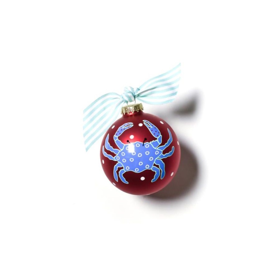 Gifts Coton Colors | Coton Colors Blue Crab Glass Ornament