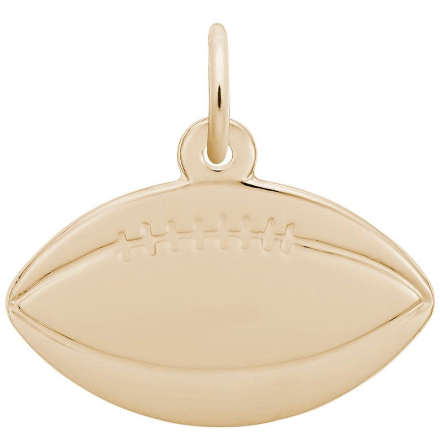 Jewelry Rembrandt | 14K Yellow Gold Flat Football Charm