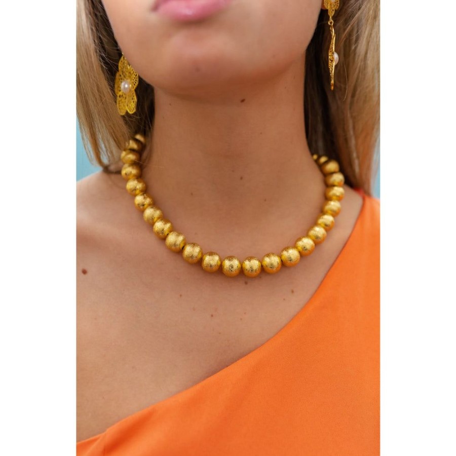 Jewelry Lisi Lerch | Lisi Lerch Diana Single Strand Gold Bead Necklace