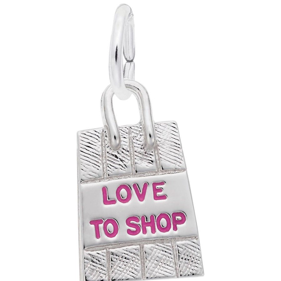 Jewelry Rembrandt | Sterling Silver Love To Shop Bag Charm