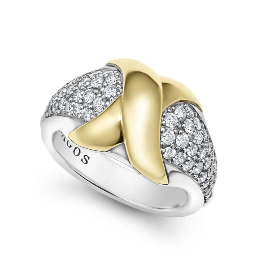 Jewelry Lagos | Lagos Embrace 18K Gold X Diamond Ring