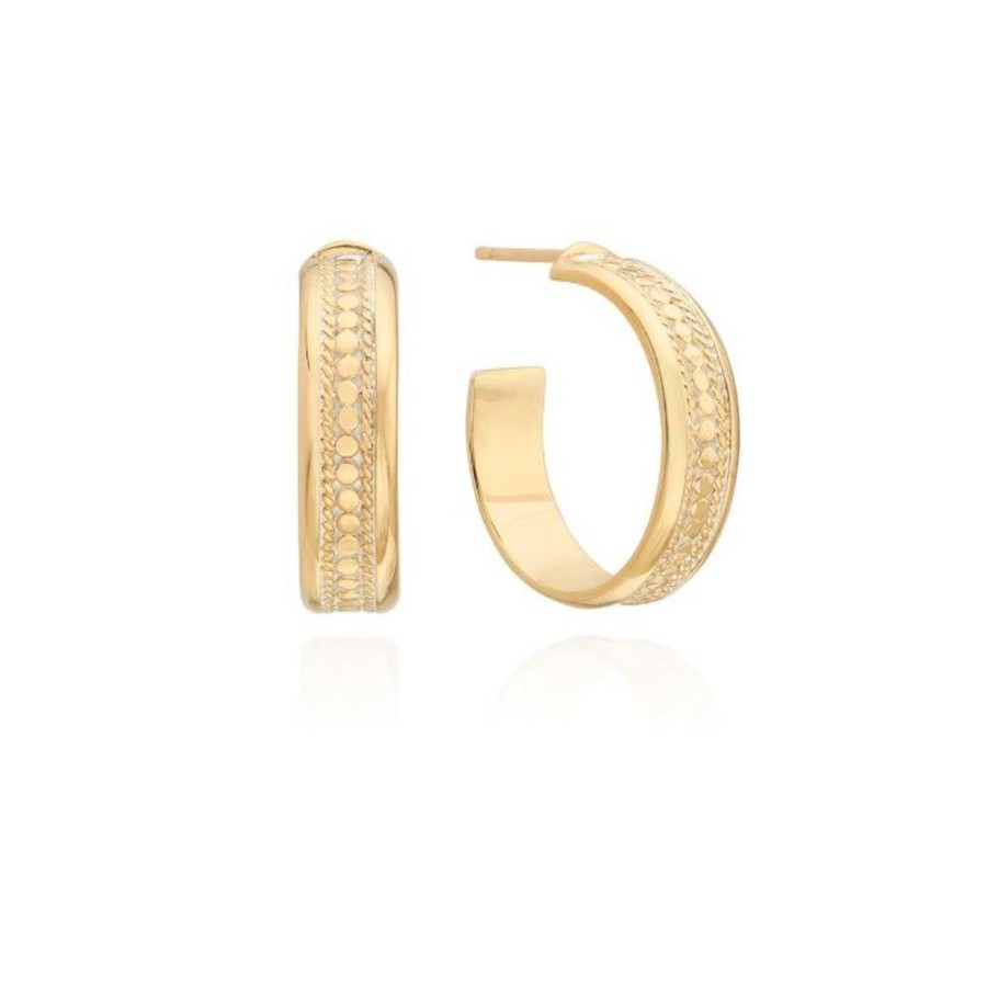 Jewelry Anna Beck | Anna Beck Classic Wide Hoop Earrings- Gold