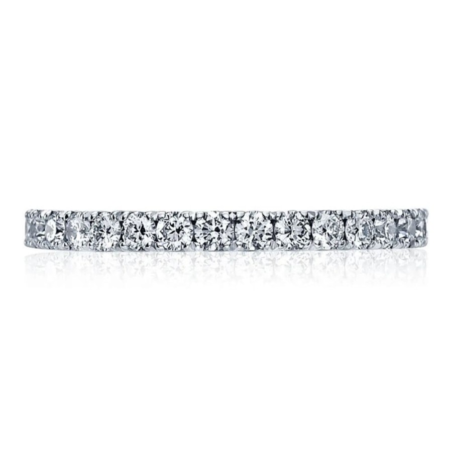 Jewelry Tacori | Tacori 18W Sculpted Crescent French Pave Diamond Wedding Band