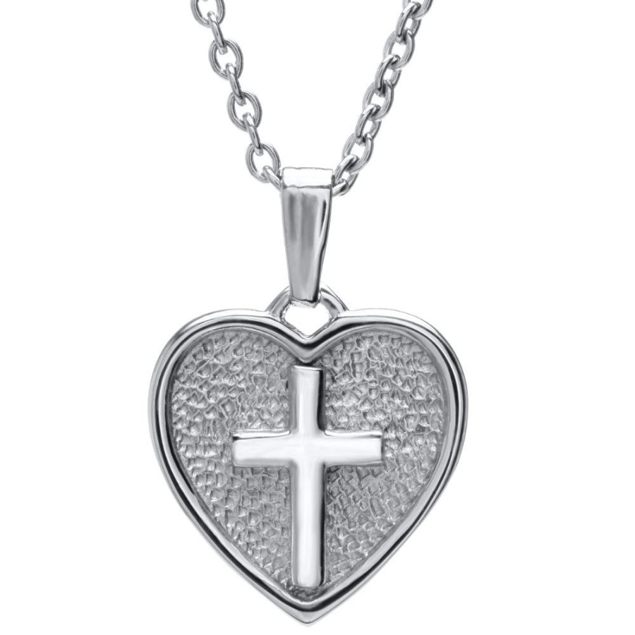 Jewelry Smyth Jewelers | Children'S Heart Cross Necklace 15" Chain