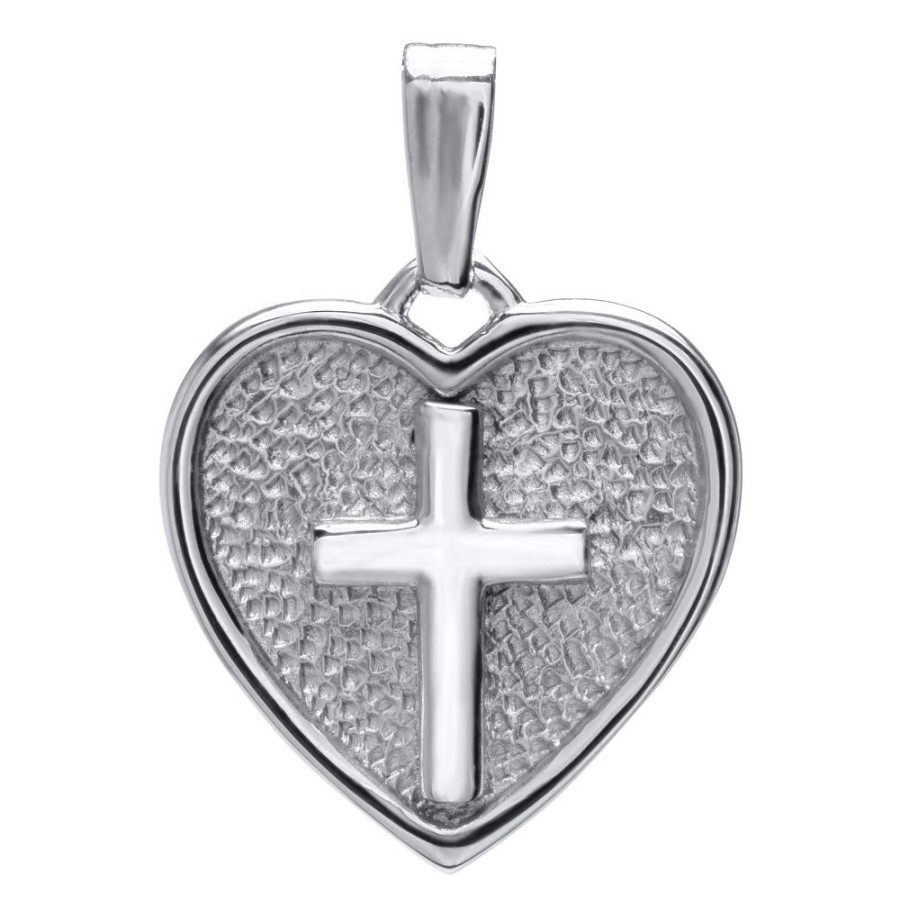 Jewelry Smyth Jewelers | Children'S Heart Cross Necklace 15" Chain