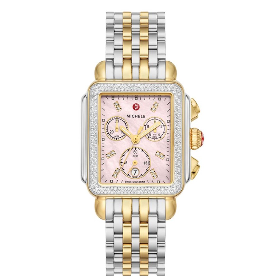 Timepieces Michele | Michele Deco Two-Tone 18K Gold Plated-Diamond Watch