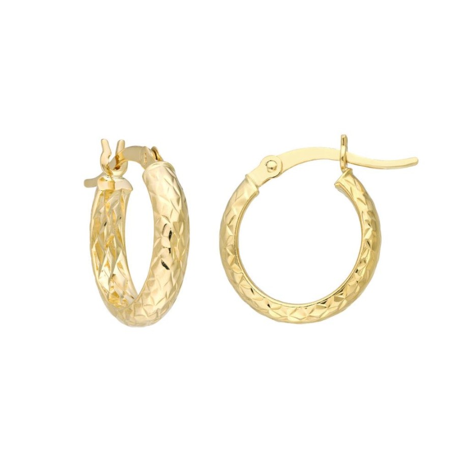 Jewelry Smyth Jewelers | 14K Gold Diamond-Cut Hoop Earrings