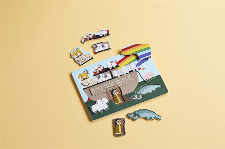 Gifts Mud Pie | Mud Pie Noah'S Ark Wood Puzzle