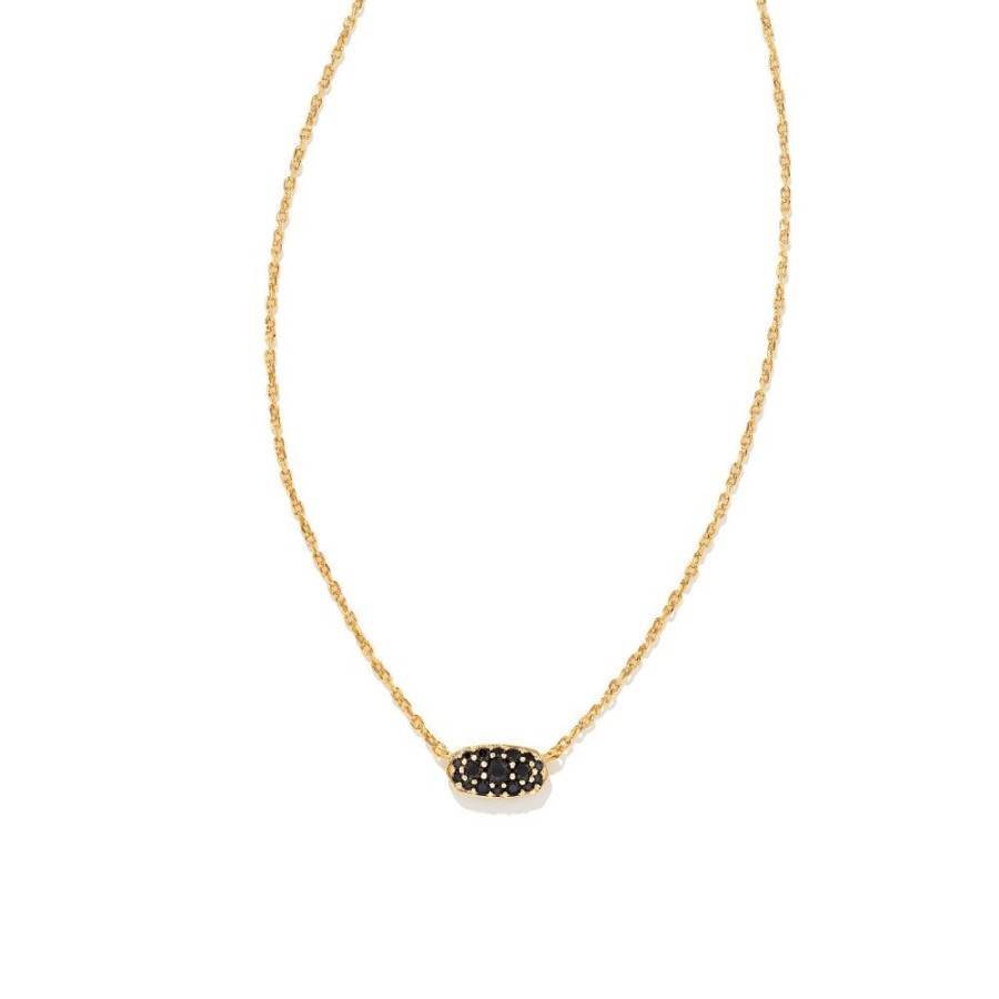 Jewelry Kendra Scott | Kendra Scott Grayson Gold Pendant Necklace In Black Spinel