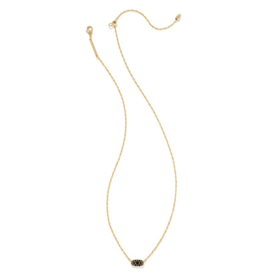 Jewelry Kendra Scott | Kendra Scott Grayson Gold Pendant Necklace In Black Spinel