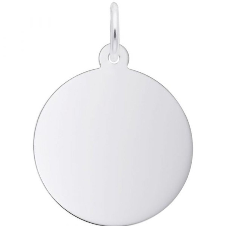 Jewelry Rembrandt | Sterling Silver Round Disc Charm 1.25Mm