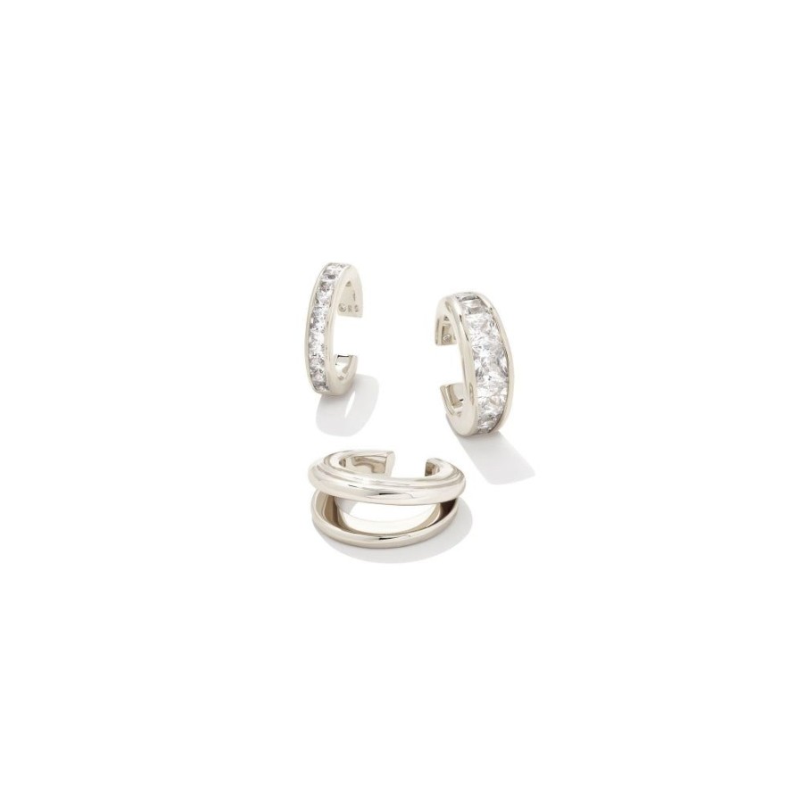 Jewelry Kendra Scott | Kendra Scott Parker Ear Cuff Set In White Crystal