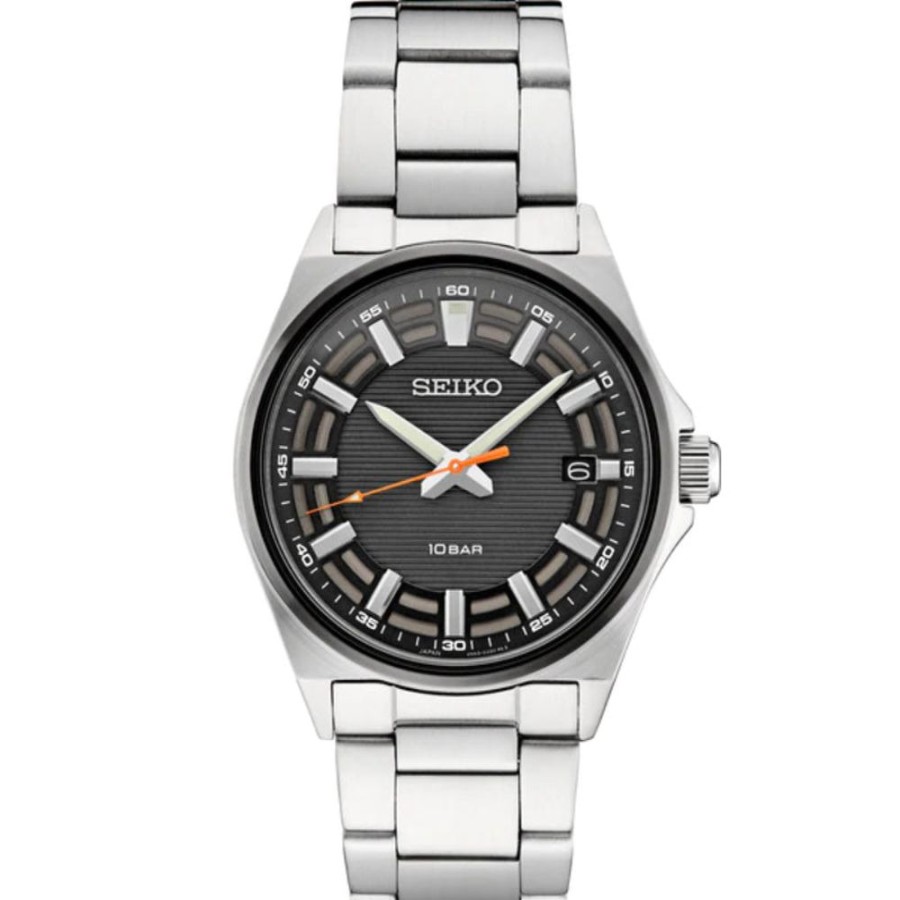 Gifts Seiko | Seiko Essentials Collection 40Mm Gray Dial Stainless Quartz Sur507