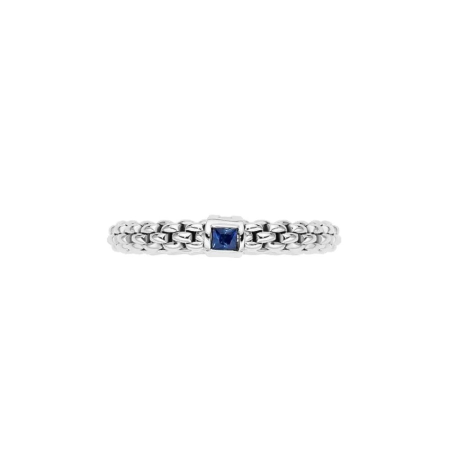 Jewelry Fope | Fope 18K Souls Flex'It Ring With Single Sapphire