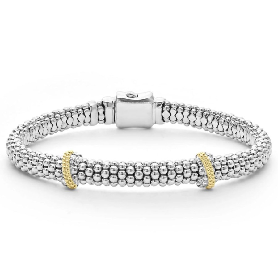 Jewelry Lagos | Lagos Caviar Lux Double X Diamond Bracelet