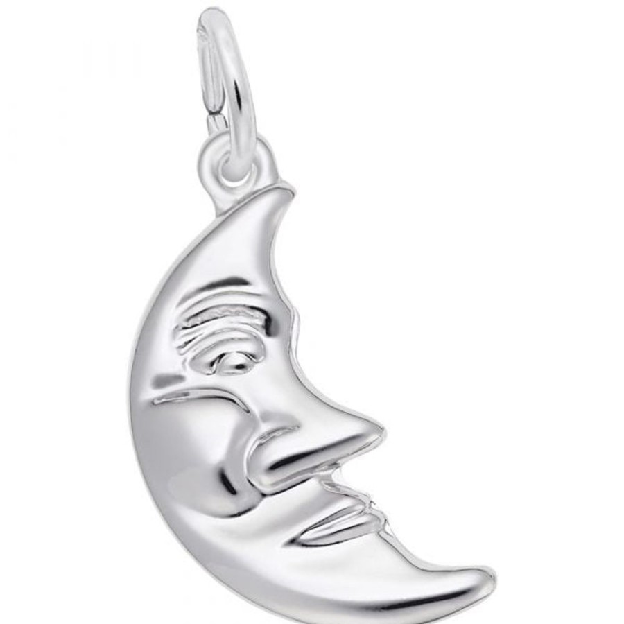 Jewelry Rembrandt | Sterling Silver Half Moon Face Charm