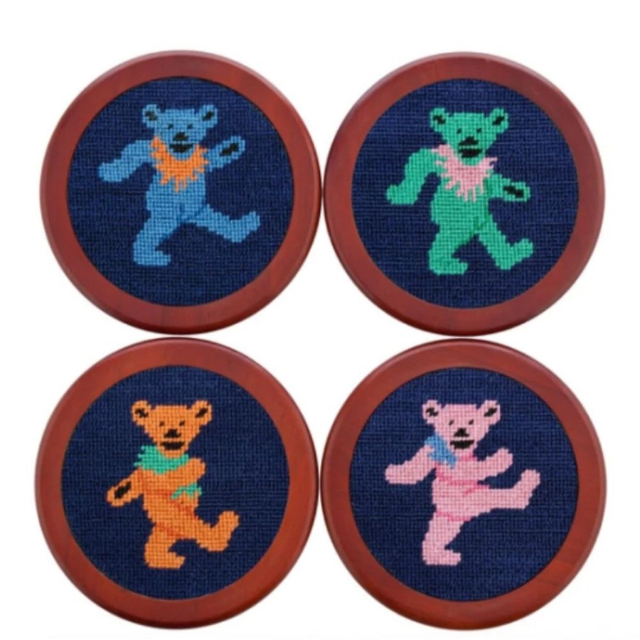 Gifts Smathers u0026 Branson | Smathers & Branson Dancing Bears Needlepoint Coaster Set